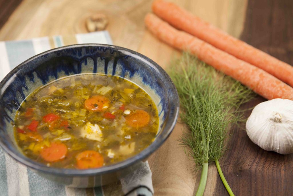 Chicken and Vegetable Soup with Fresh Dill - Deep Rooted Wellness